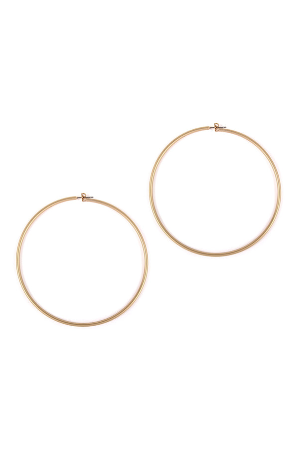 Classic Gold Wire Hoop Earrings