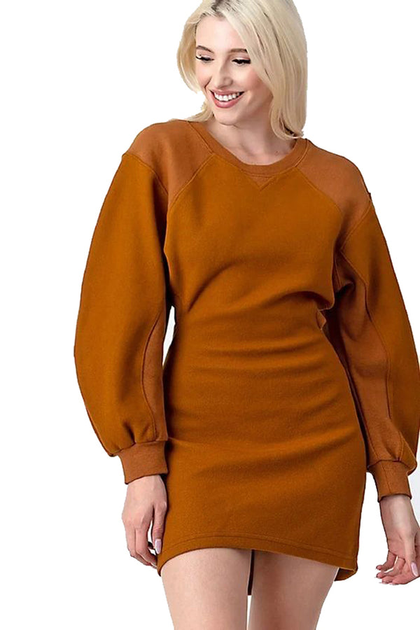 Alace Open Back Long Sleeve Sweater Dress